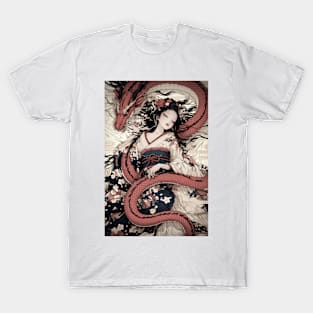 Geisha and Dragon 7901 T-Shirt